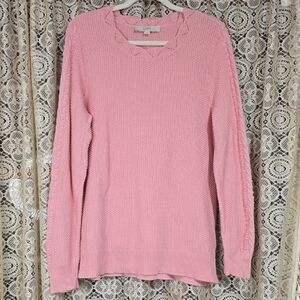 LOFT Soft Pink V-Neck Sweater